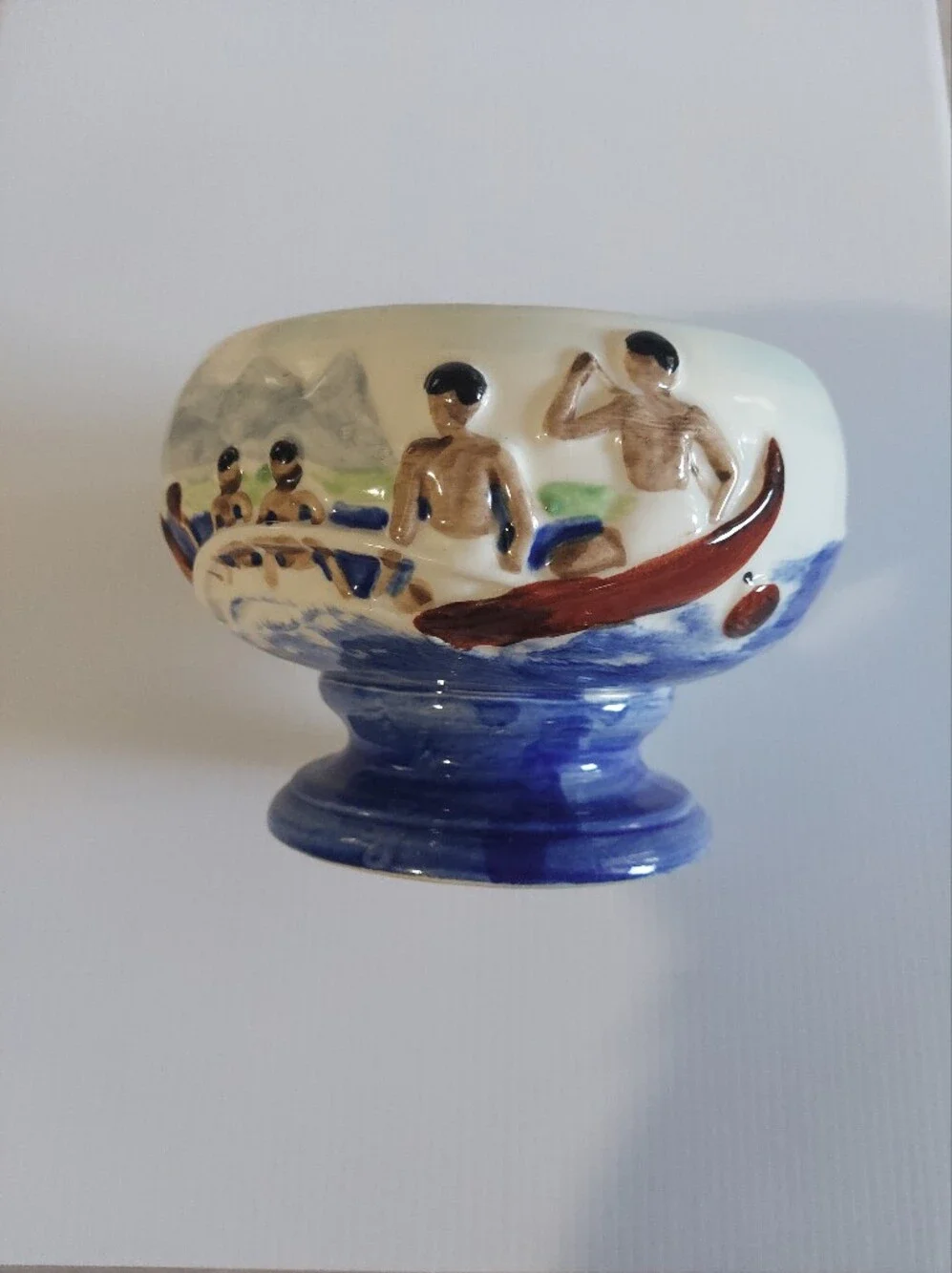 Johnny Quong's Hawaiian Outrigger Footed Tiki Bowl Salt Lake City